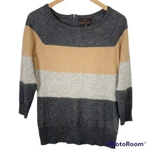 FENN WRIGHT MANSON Angora Rabbit Blend Colorblock Stripe Sweater medium